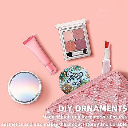 DIY Diamond Art Portable Cosmetic Mirror Diamond Painting Crafts for Home Office