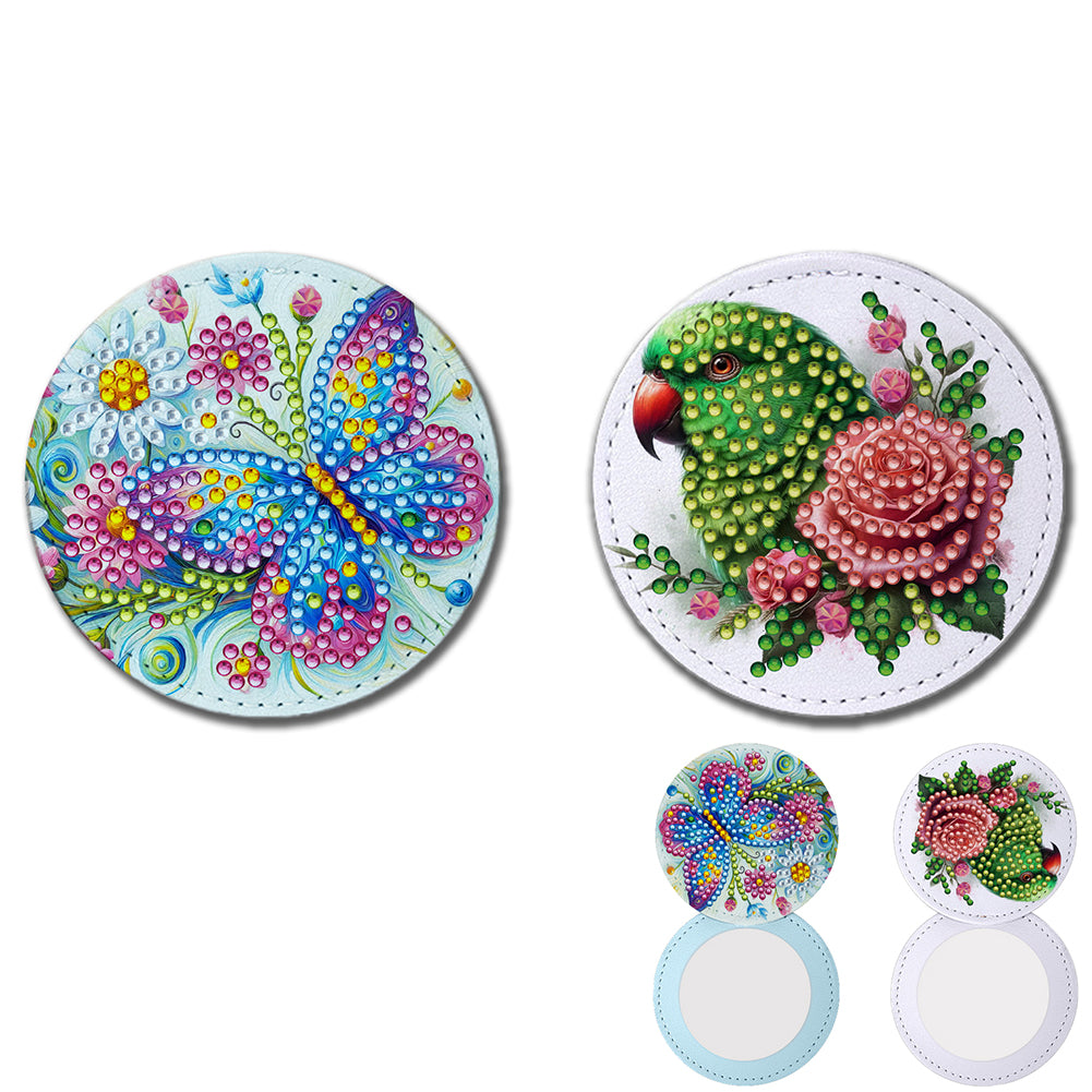 DIY Diamond Art Portable Cosmetic Mirror Diamond Painting Crafts for Home Office