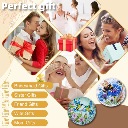 DIY Diamond Art Portable Cosmetic Mirror Diamond Painting Crafts for Home Office