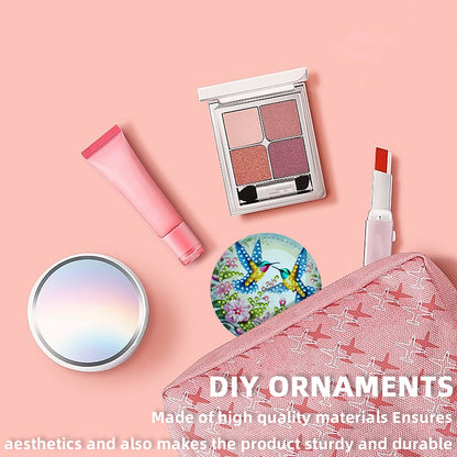 DIY Diamond Art Portable Cosmetic Mirror Diamond Painting Crafts for Home Office