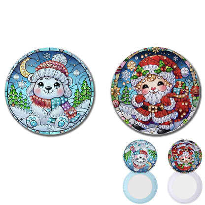 DIY Diamond Art Portable Cosmetic Mirror Diamond Painting Crafts for Home Office