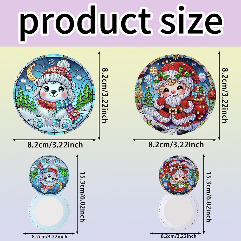 DIY Diamond Art Portable Cosmetic Mirror Diamond Painting Crafts for Home Office