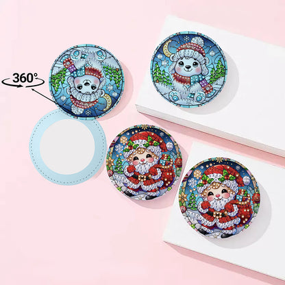 DIY Diamond Art Portable Cosmetic Mirror Diamond Painting Crafts for Home Office