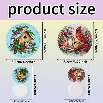 DIY Diamond Art Portable Cosmetic Mirror Diamond Painting Crafts for Home Office