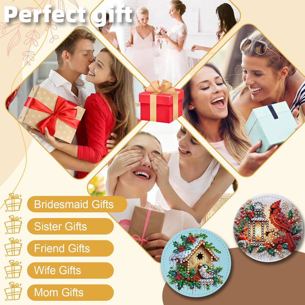 DIY Diamond Art Portable Cosmetic Mirror Diamond Painting Crafts for Home Office