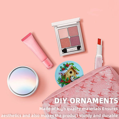 DIY Diamond Art Portable Cosmetic Mirror Diamond Painting Crafts for Home Office