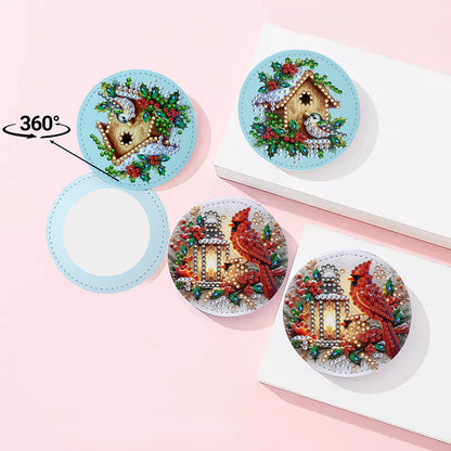 DIY Diamond Art Portable Cosmetic Mirror Diamond Painting Crafts for Home Office