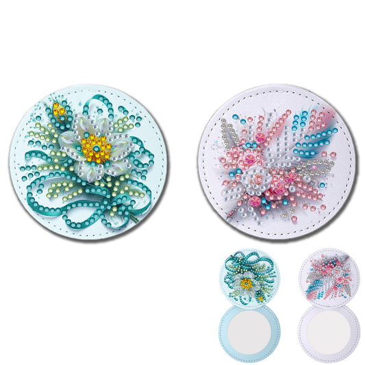 DIY Diamond Art Portable Cosmetic Mirror Diamond Painting Crafts for Home Office
