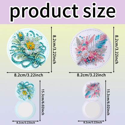 DIY Diamond Art Portable Cosmetic Mirror Diamond Painting Crafts for Home Office