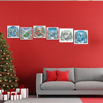 6Pcs Christmas Car - Special Shaped Drill Diamond Painting 30*30CM