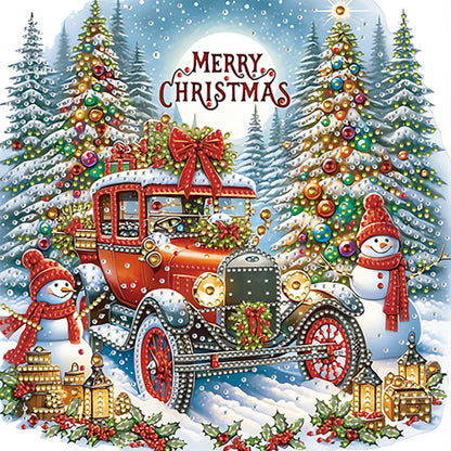 6Pcs Christmas Car - Special Shaped Drill Diamond Painting 30*30CM