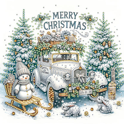 6Pcs Christmas Car - Special Shaped Drill Diamond Painting 30*30CM