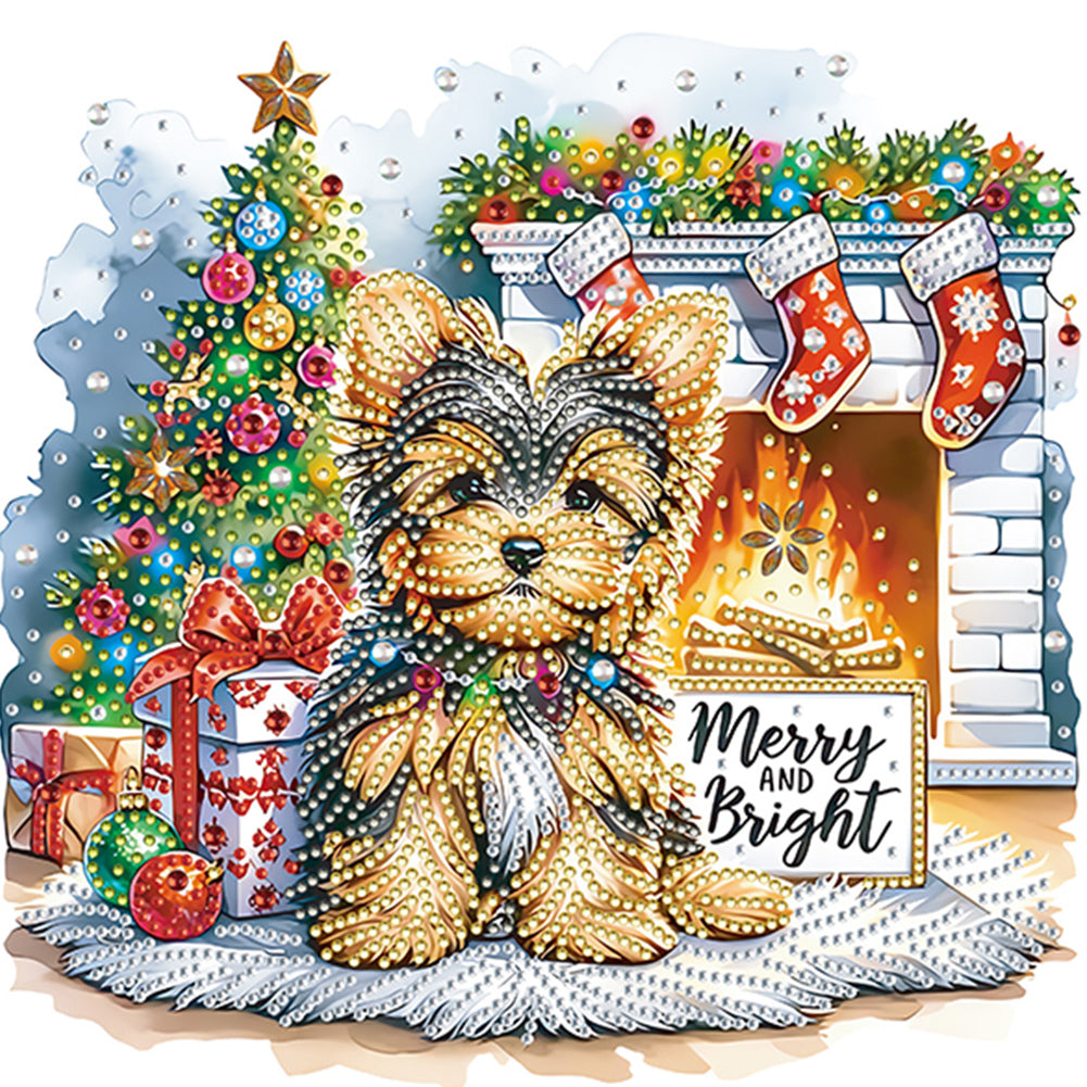 6Pcs Christmas Dog - Special Shaped Drill Diamond Painting 30*30CM