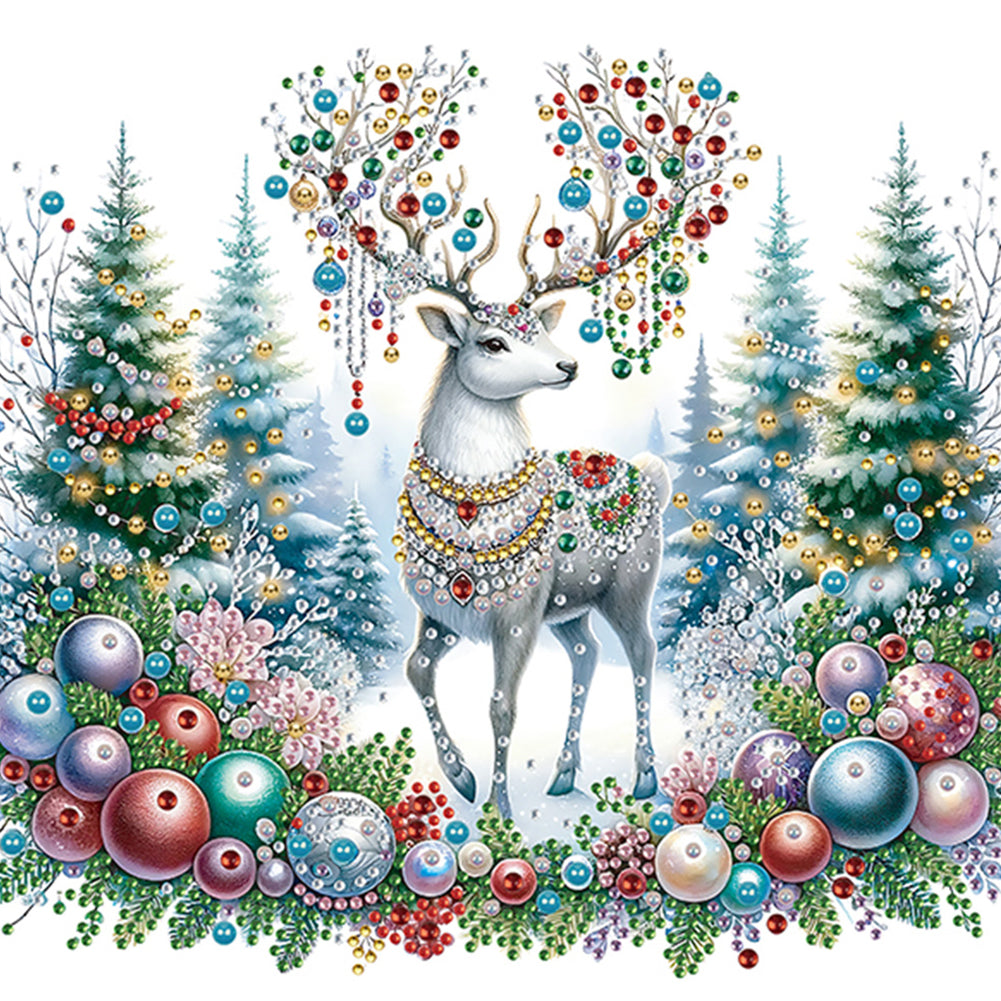 6Pcs Christmas Elk - Special Shaped Drill Diamond Painting 30*30CM