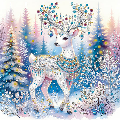 6Pcs Christmas Elk - Special Shaped Drill Diamond Painting 30*30CM