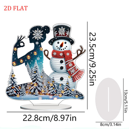 2D Flat Print Yoga Woman DIY Desktop Diamond Art Kits Bedroom Table Decoration