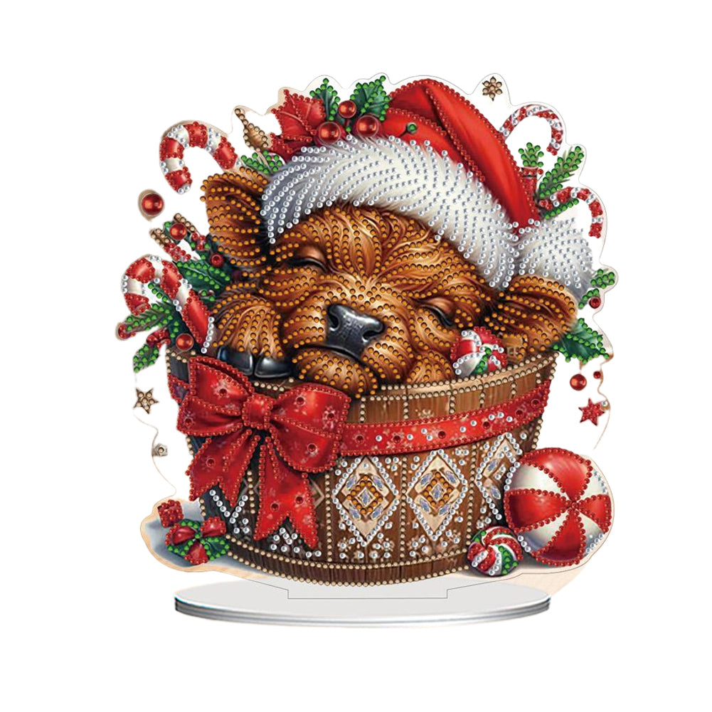 2D Flat Christmas Yak DIY Desktop Diamond Art Kits for Home Office Desktop Decor