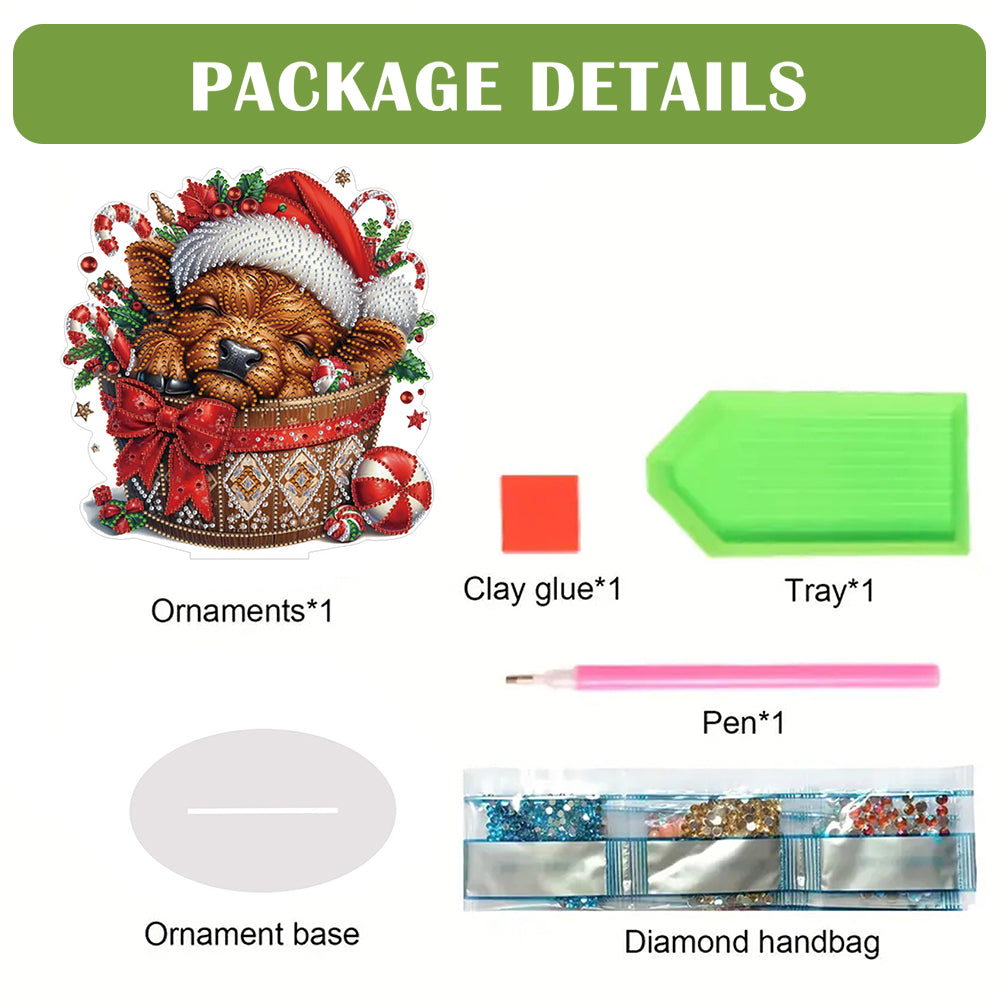 2D Flat Christmas Yak DIY Desktop Diamond Art Kits for Home Office Desktop Decor