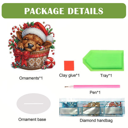 2D Flat Christmas Yak DIY Desktop Diamond Art Kits for Home Office Desktop Decor