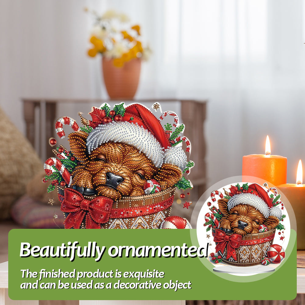 2D Flat Christmas Yak DIY Desktop Diamond Art Kits for Home Office Desktop Decor