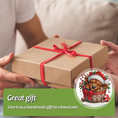 2D Flat Christmas Yak DIY Desktop Diamond Art Kits for Home Office Desktop Decor