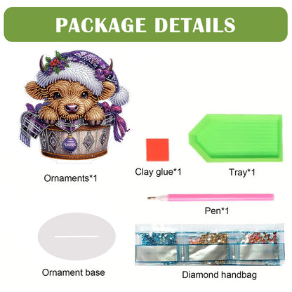 2D Flat Christmas Yak DIY Desktop Diamond Art Kits for Home Office Desktop Decor