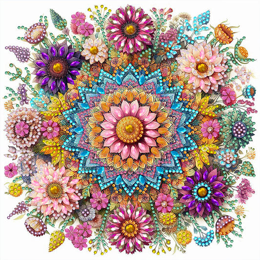 Flower Mandala - Special Shaped Drill Diamond Painting 30*30CM