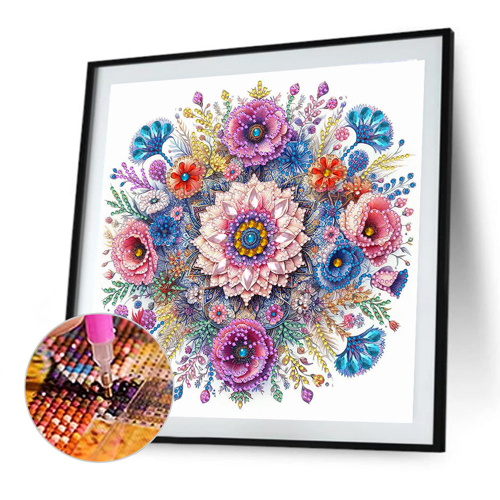 Flower Mandala - Special Shaped Drill Diamond Painting 30*30CM