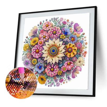 Flower Mandala - Special Shaped Drill Diamond Painting 30*30CM