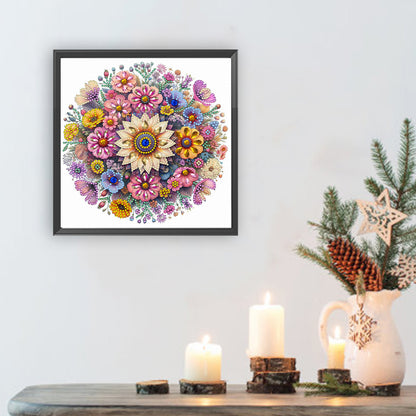 Flower Mandala - Special Shaped Drill Diamond Painting 30*30CM