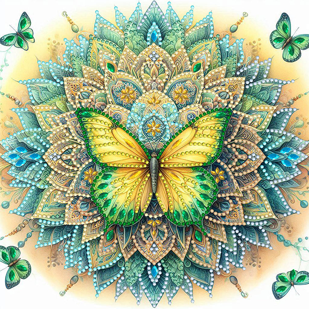 Mandala Butterfly - Special Shaped Drill Diamond Painting 30*30CM