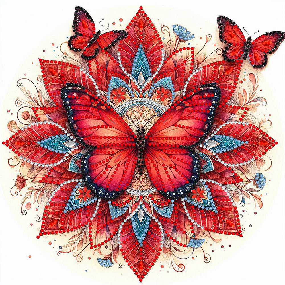 Mandala Butterfly - Special Shaped Drill Diamond Painting 30*30CM