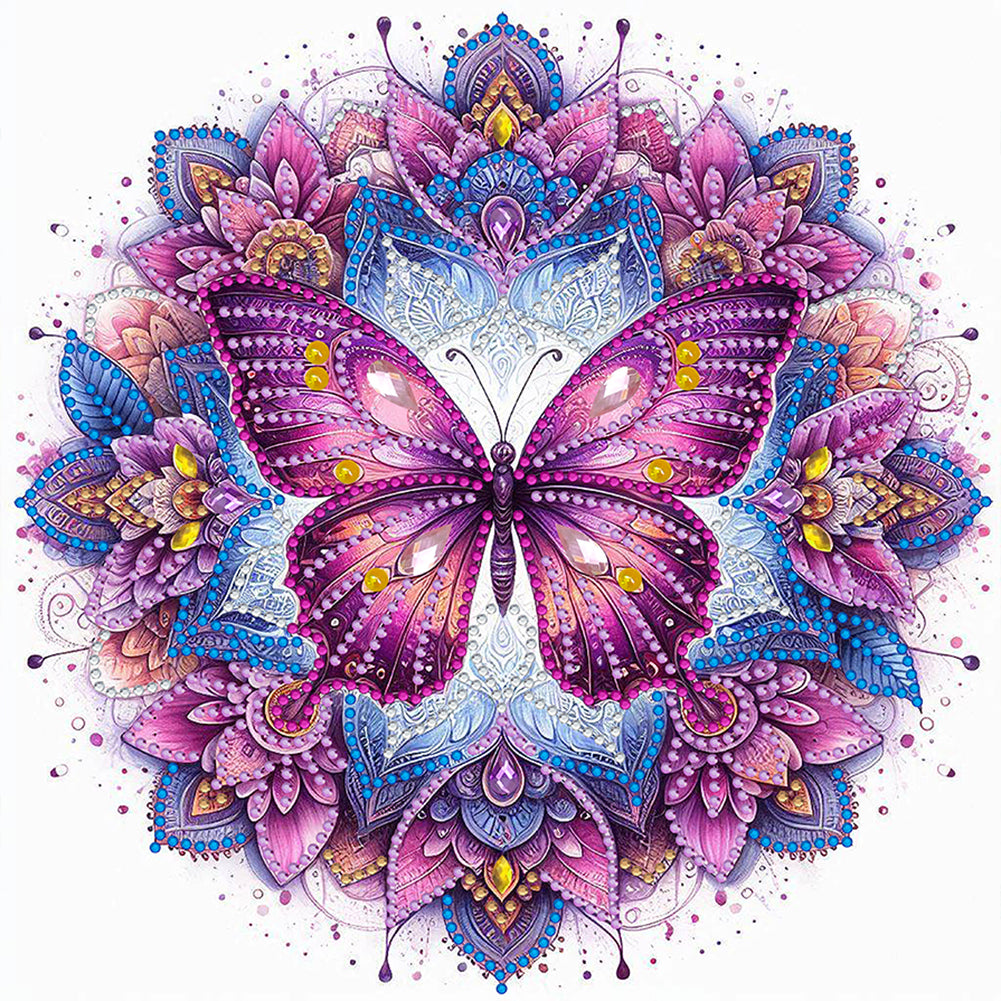 Mandala Butterfly - Special Shaped Drill Diamond Painting 30*30CM