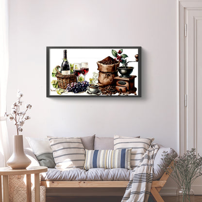 Wine And Coffee - Full Round Drill Diamond Painting 60*30CM