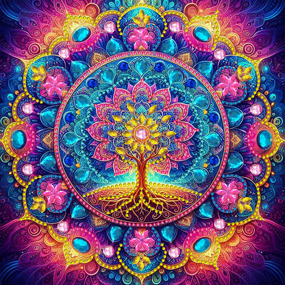 Mandala Tree Of Life - Special Shaped Drill Diamond Painting 30*30CM