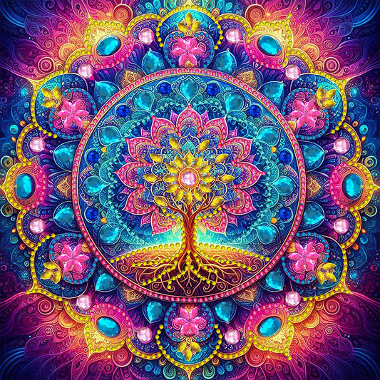 Mandala Tree Of Life - Special Shaped Drill Diamond Painting 30*30CM