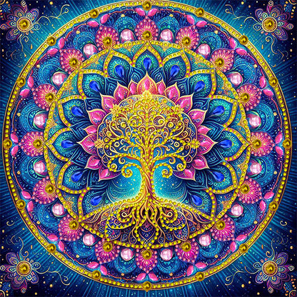 Mandala Tree Of Life - Special Shaped Drill Diamond Painting 30*30CM