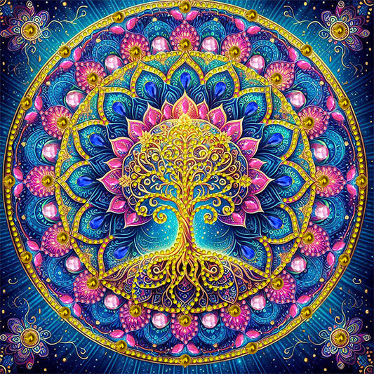 Mandala Tree Of Life - Special Shaped Drill Diamond Painting 30*30CM
