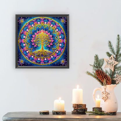 Mandala Tree Of Life - Special Shaped Drill Diamond Painting 30*30CM