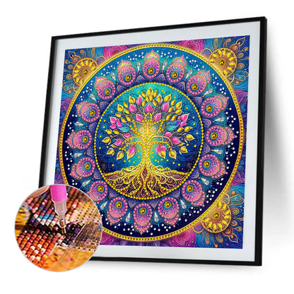 Mandala Tree Of Life - Special Shaped Drill Diamond Painting 30*30CM