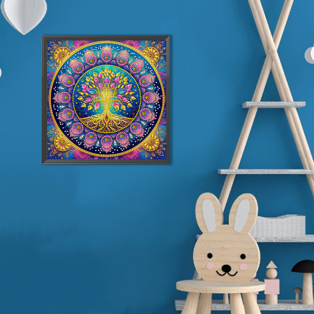 Mandala Tree Of Life - Special Shaped Drill Diamond Painting 30*30CM