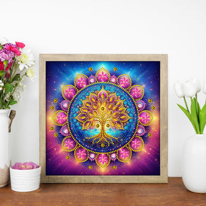 Mandala Tree Of Life - Special Shaped Drill Diamond Painting 30*30CM