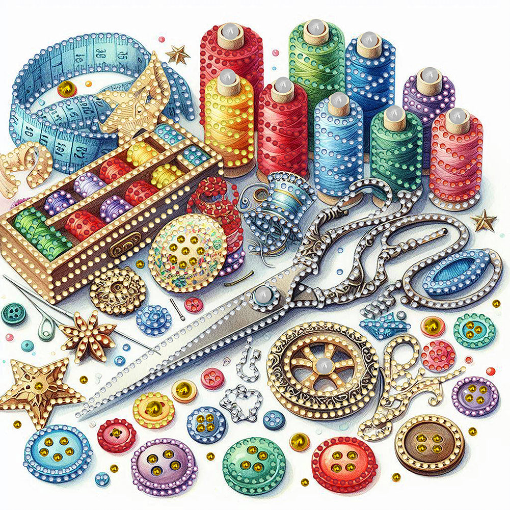 Sewing Machine - Special Shaped Drill Diamond Painting 30*30CM