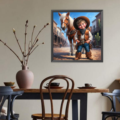 Cowboy And Horse - Full Round Drill Diamond Painting 40*40CM