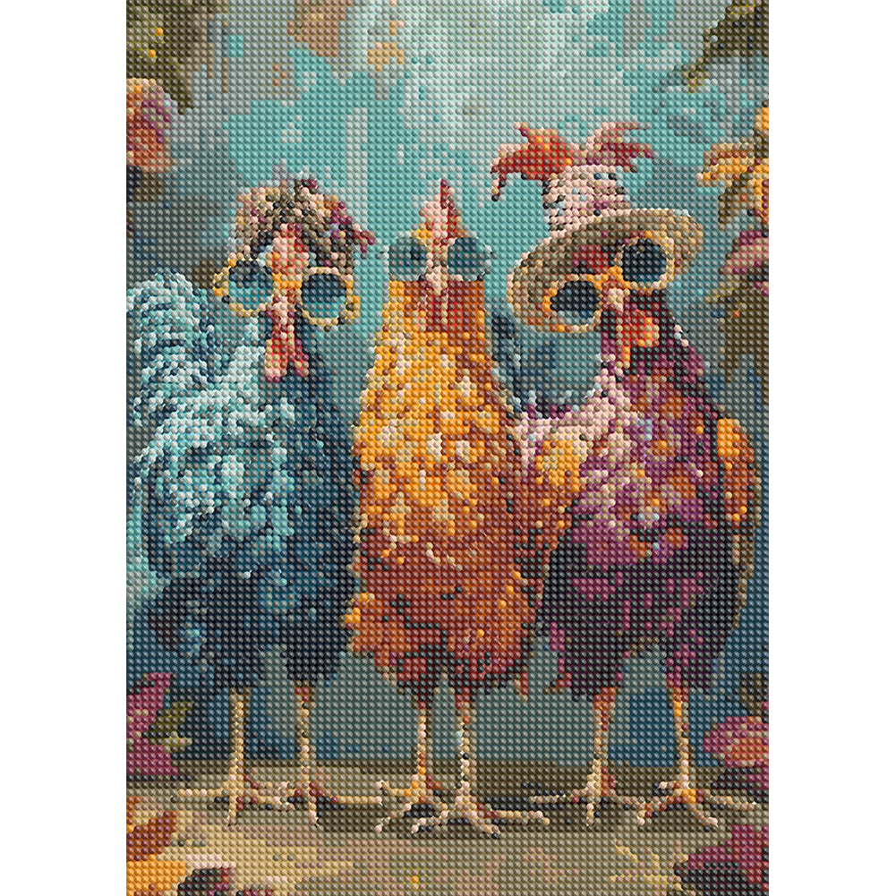 Funny Chicken - Full Round Drill Diamond Painting 30*40CM