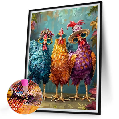 Funny Chicken - Full Round Drill Diamond Painting 30*40CM