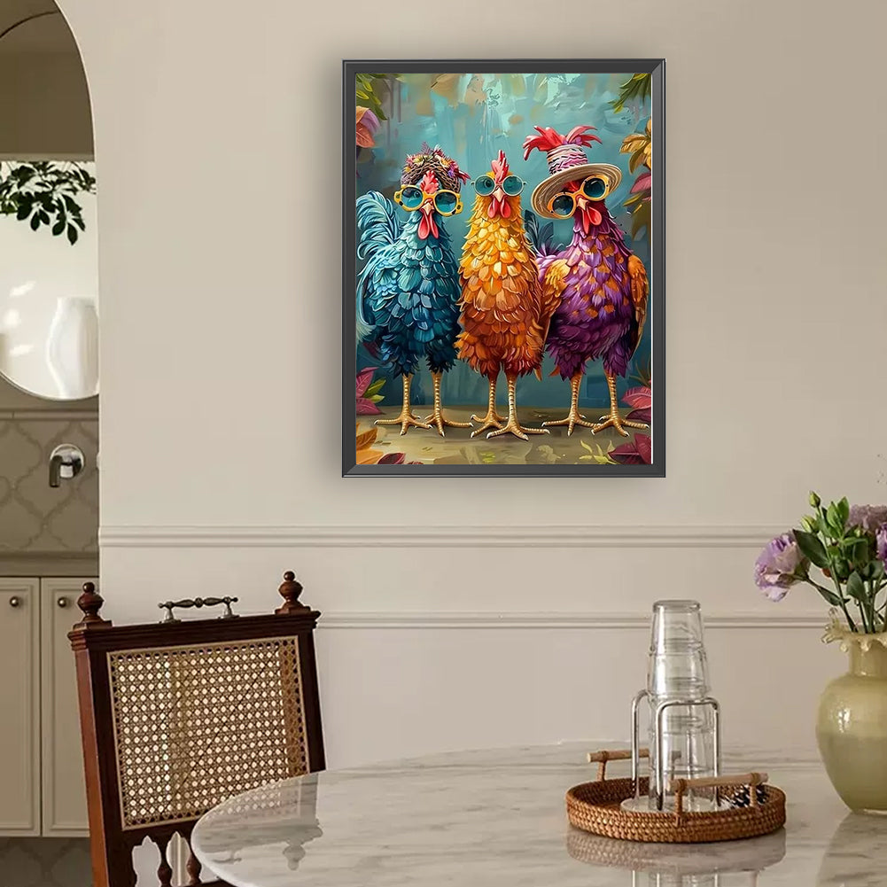 Funny Chicken - Full Round Drill Diamond Painting 30*40CM