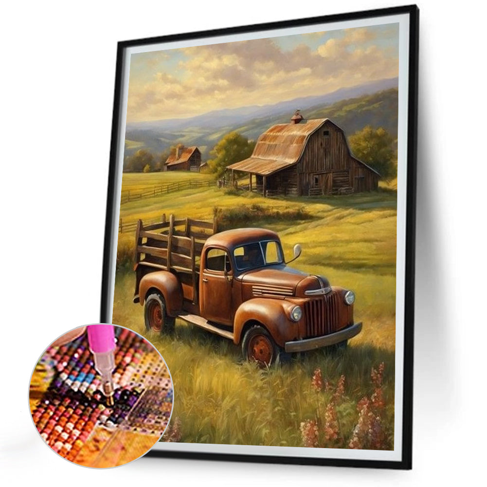 Grass Truck - Full Round Drill Diamond Painting 30*40CM
