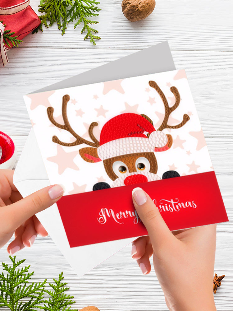 8pcs DIY Diamond Art Greeting Cards Xmas Theme Congratulations Cards & Gifts