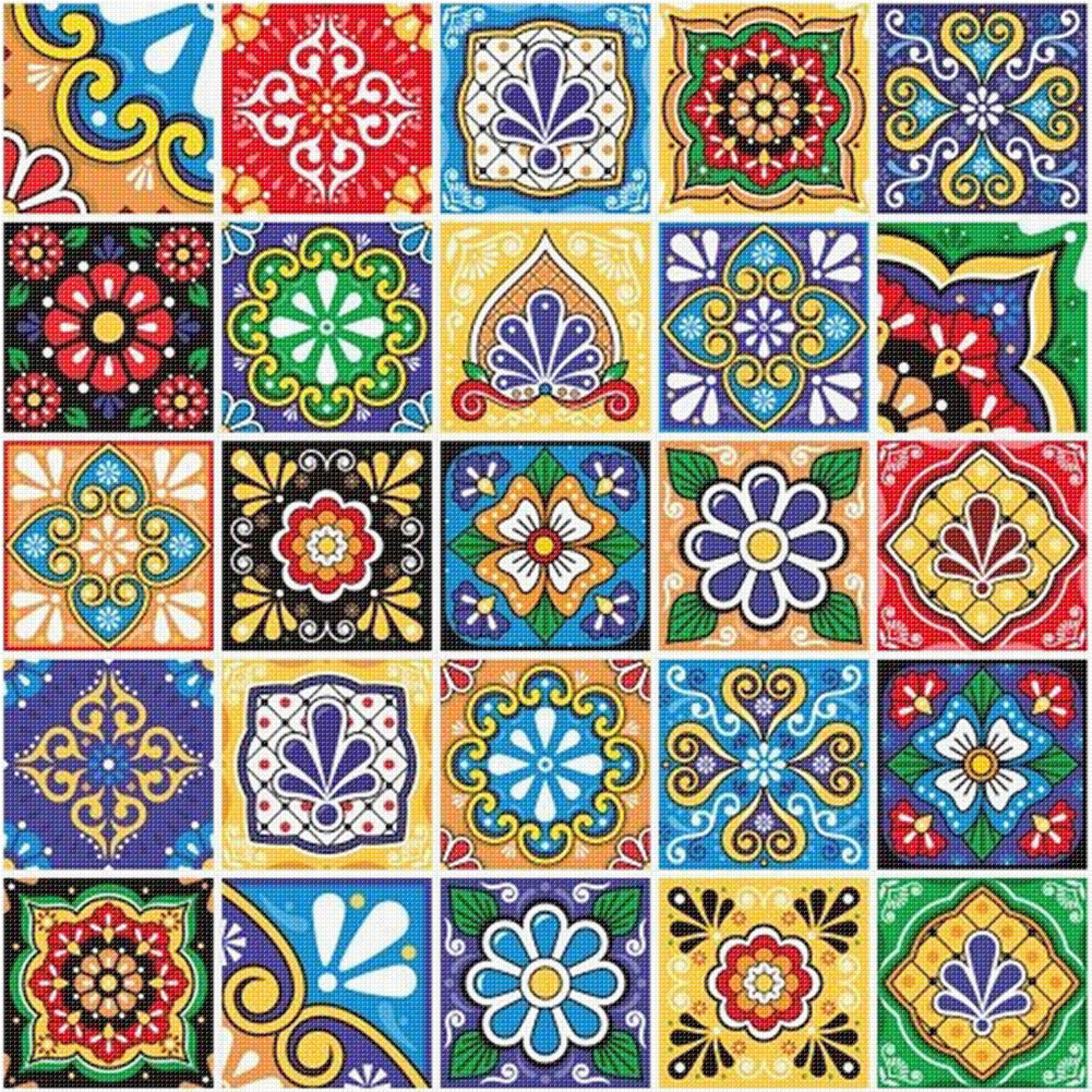 Colorful Pattern 1 - 14CT Stamped Cross Stitch 50*50CM
